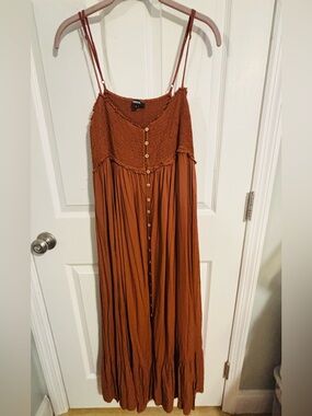 😍Boho Button-Front Maxi Dress - Size large